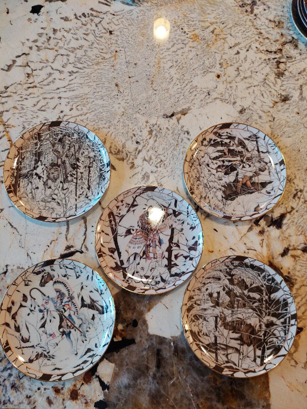 5 Bradford Exchange Limited Edition Native American theme Collectable Plates